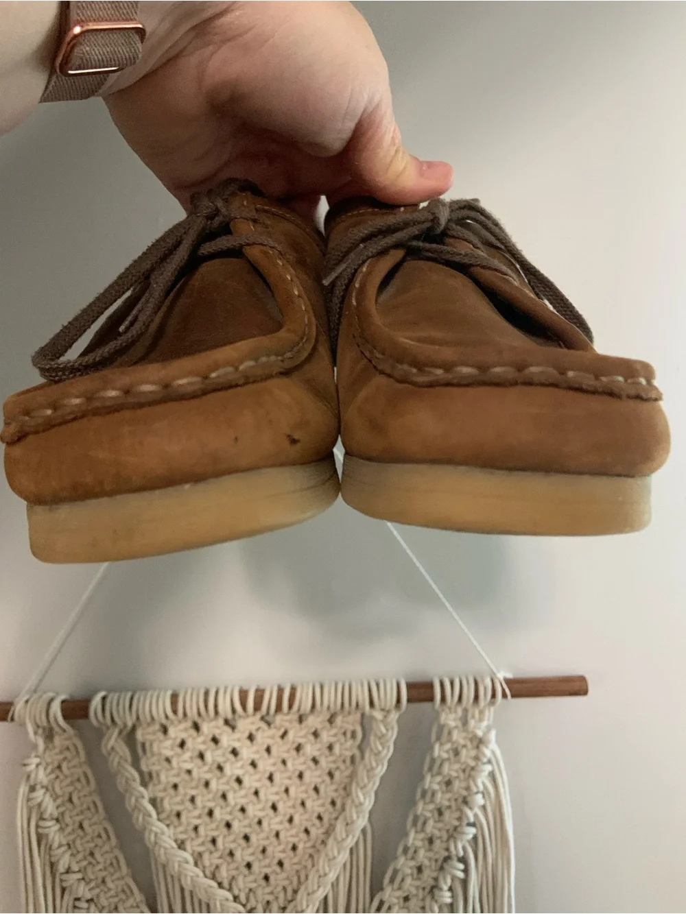 CLARKS Women’s Padmora Brown Leather Lace Up Loafer Size 8